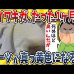 【2ch面白いスレ】ワイワキガ、たった1ヶ月しか着てないスーツが真っ黄色に染まってしまうwwww【ゆっくり解説】