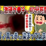 【2ch面白いスレ】ワイ、激硬ウ●チと40分死闘中も便器が真っ赤に染まってしまうwwww【ゆっくり解説】